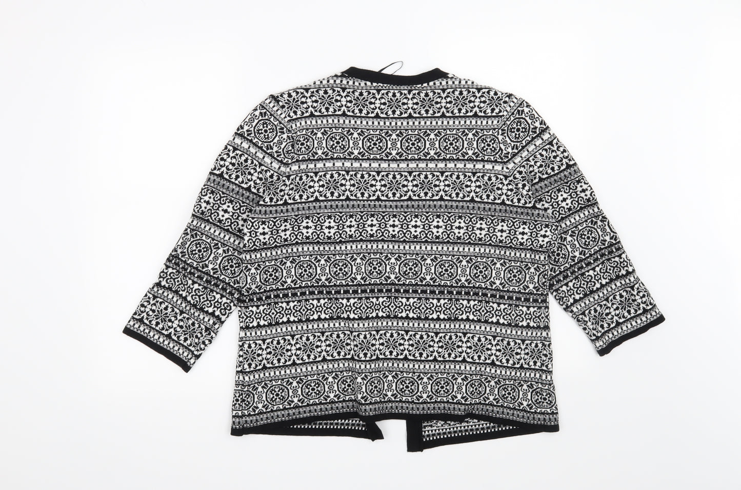 F&F Womens Black Geometric  Cardigan Jumper Size 14