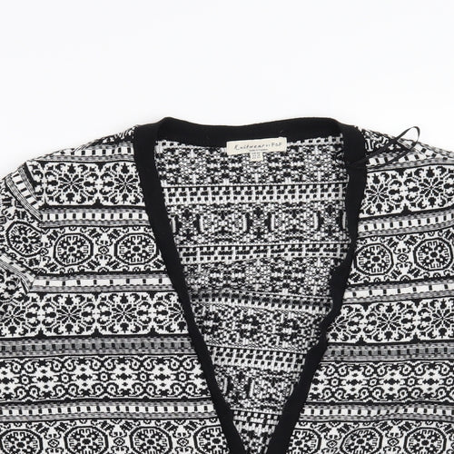 F&F Womens Black Geometric  Cardigan Jumper Size 14