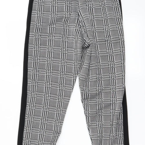 CAMEO ROSE  Womens White Check  Trousers  Size 8 L24 in