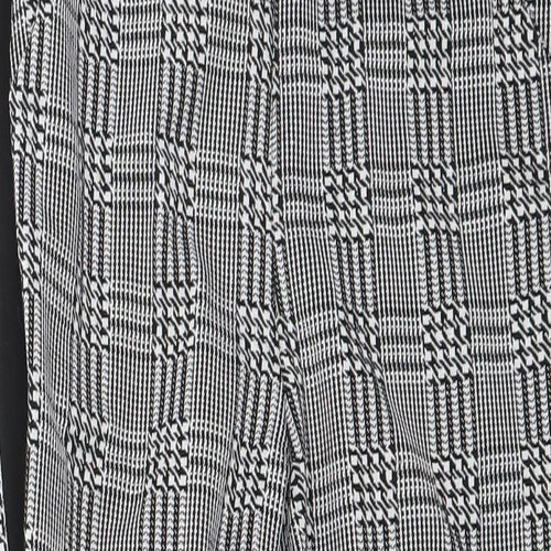 CAMEO ROSE  Womens White Check  Trousers  Size 8 L24 in