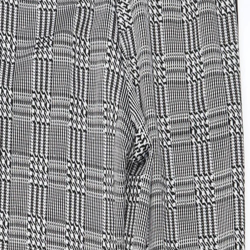 CAMEO ROSE  Womens White Check  Trousers  Size 8 L24 in