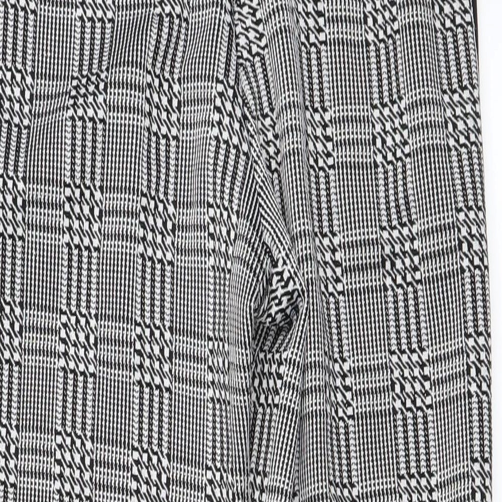 CAMEO ROSE  Womens White Check  Trousers  Size 8 L24 in