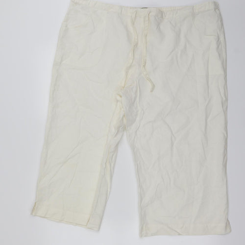 Preworn Womens Ivory   Cropped Trousers Size 34 in L20 in