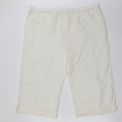 Preworn Womens Ivory   Cropped Trousers Size 34 in L20 in