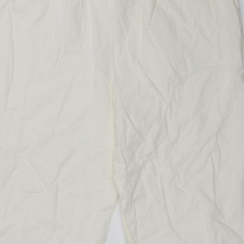 Preworn Womens Ivory   Cropped Trousers Size 34 in L20 in