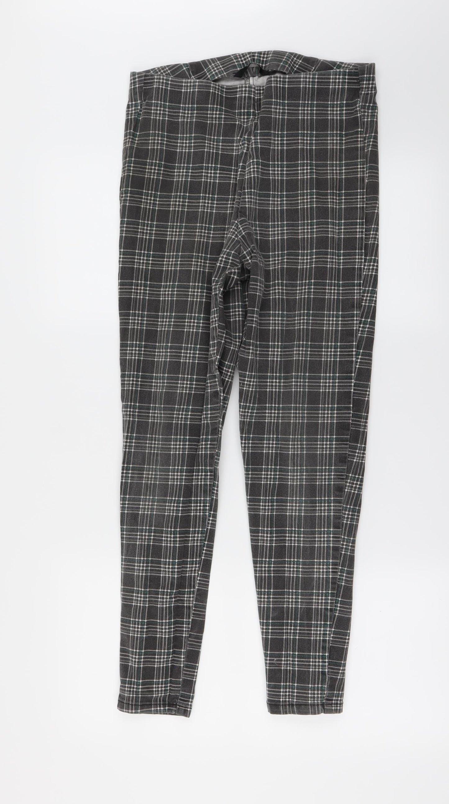 George Womens Grey Check  Sweatpants Trousers Size 12 L24 in