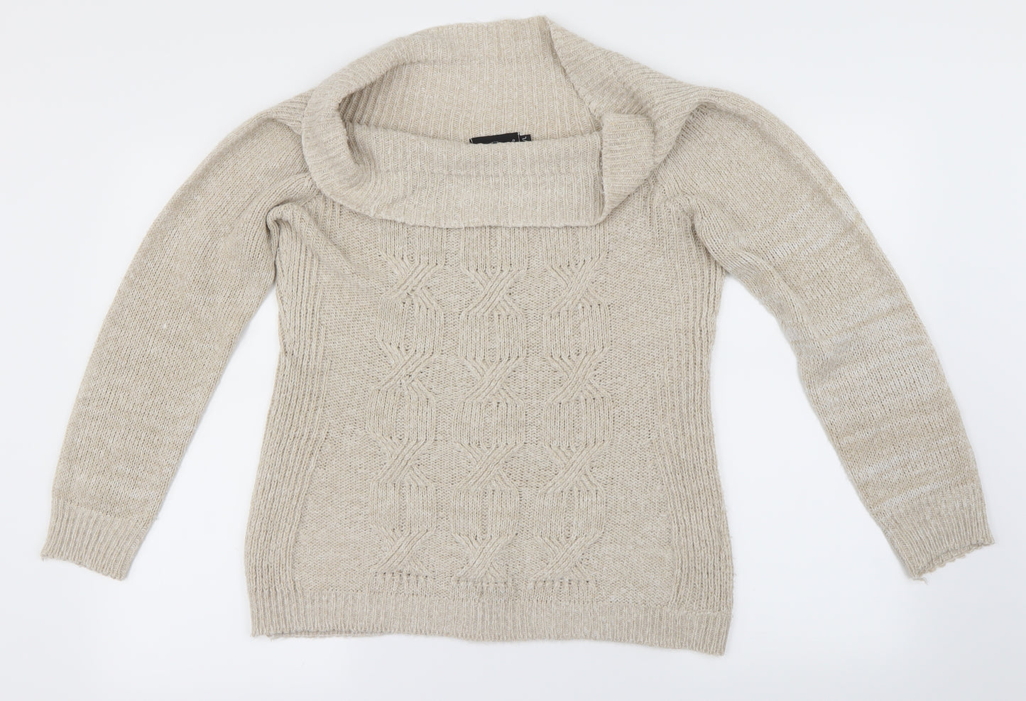 Pura Moda  Womens Beige   Pullover Jumper Size L