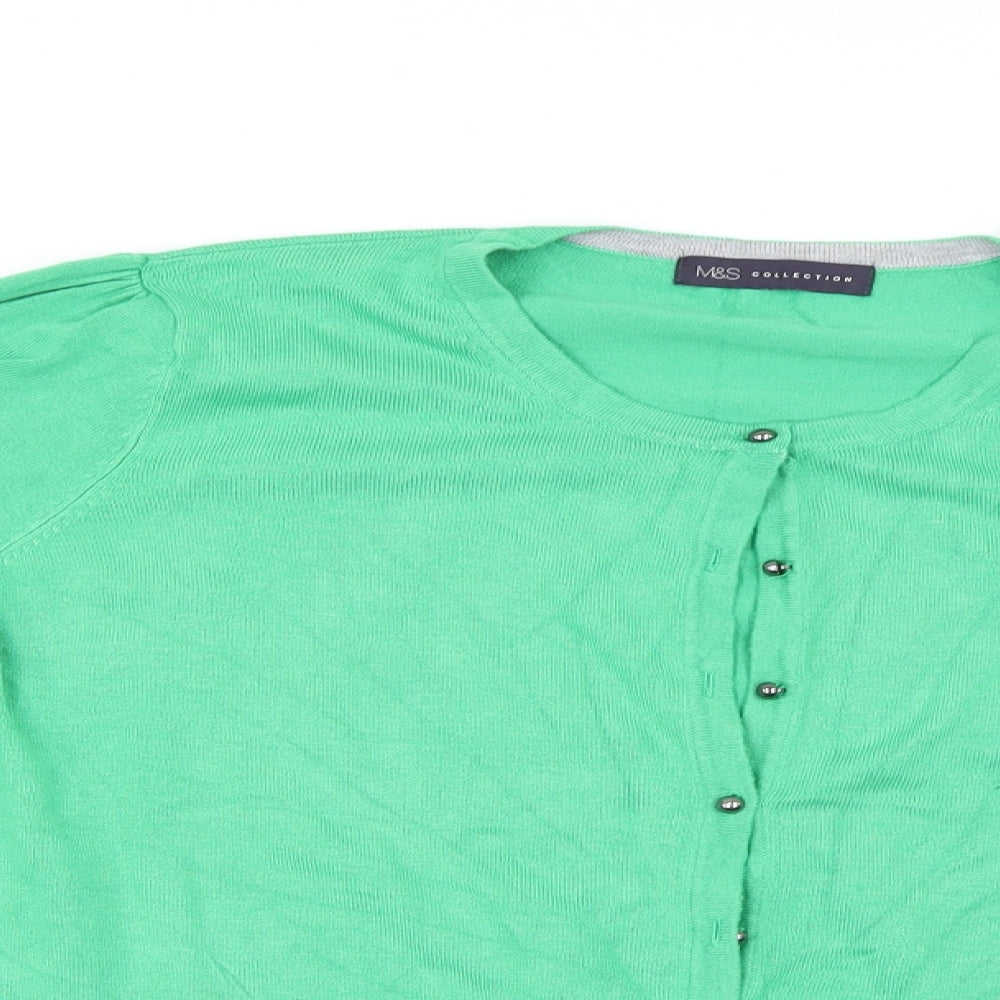 Marks and Spencer Womens Green   Cardigan Jumper Size 16