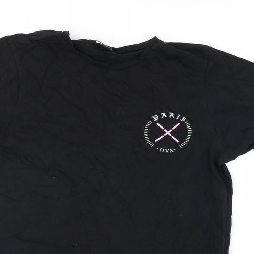 Cedar Wood State Womens Black   Basic T-Shirt Size S