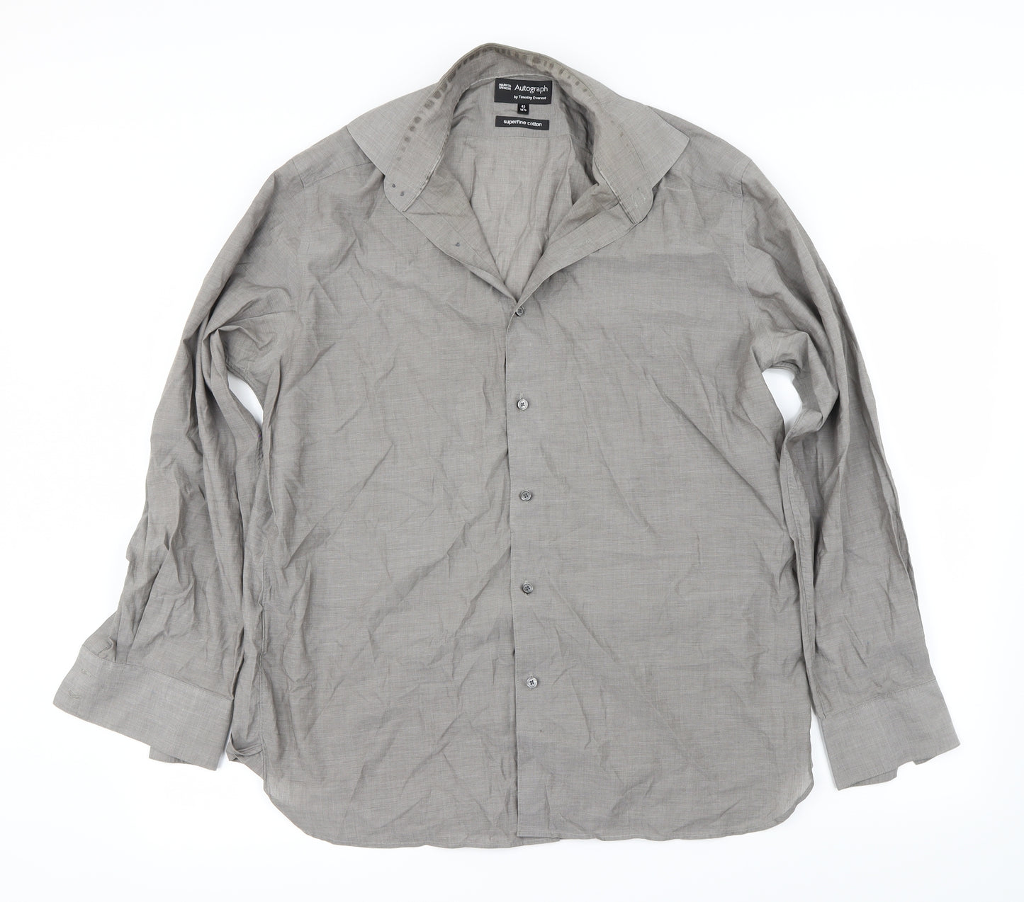 Autograph Mens Grey    Dress Shirt Size 42