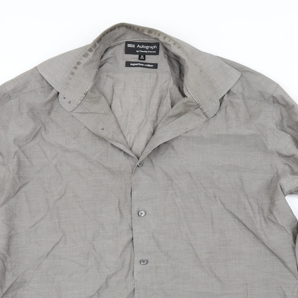 Autograph Mens Grey    Dress Shirt Size 42