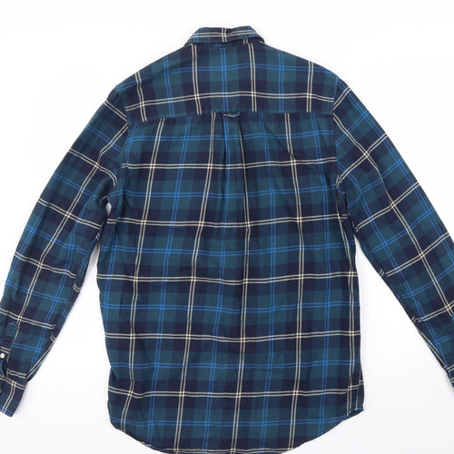 Topman Mens Blue Check   Button-Up Size S