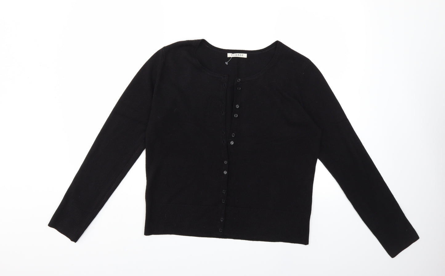 George Womens Black  Knit Cardigan Jumper Size 16