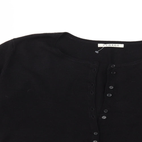 George Womens Black  Knit Cardigan Jumper Size 16