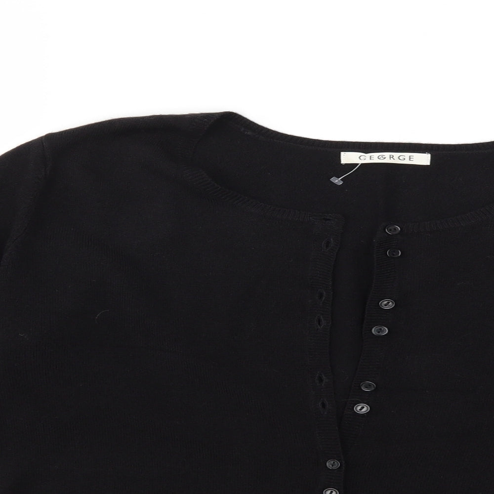 George Womens Black  Knit Cardigan Jumper Size 16