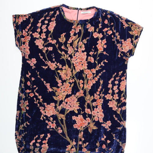 Glamorous Womens Blue Floral  Shift  Size M