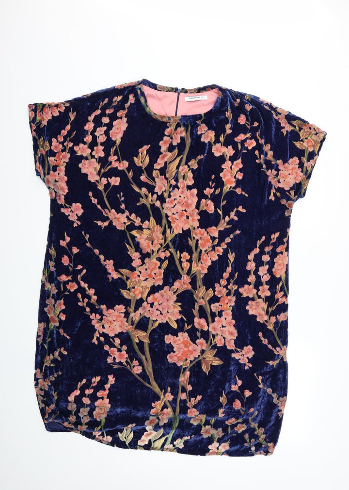 Glamorous Womens Blue Floral  Shift  Size M