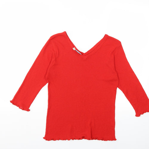 Greenvillage Womens Red  Knit Pullover Jumper Size XL