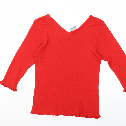 Greenvillage Womens Red  Knit Pullover Jumper Size XL