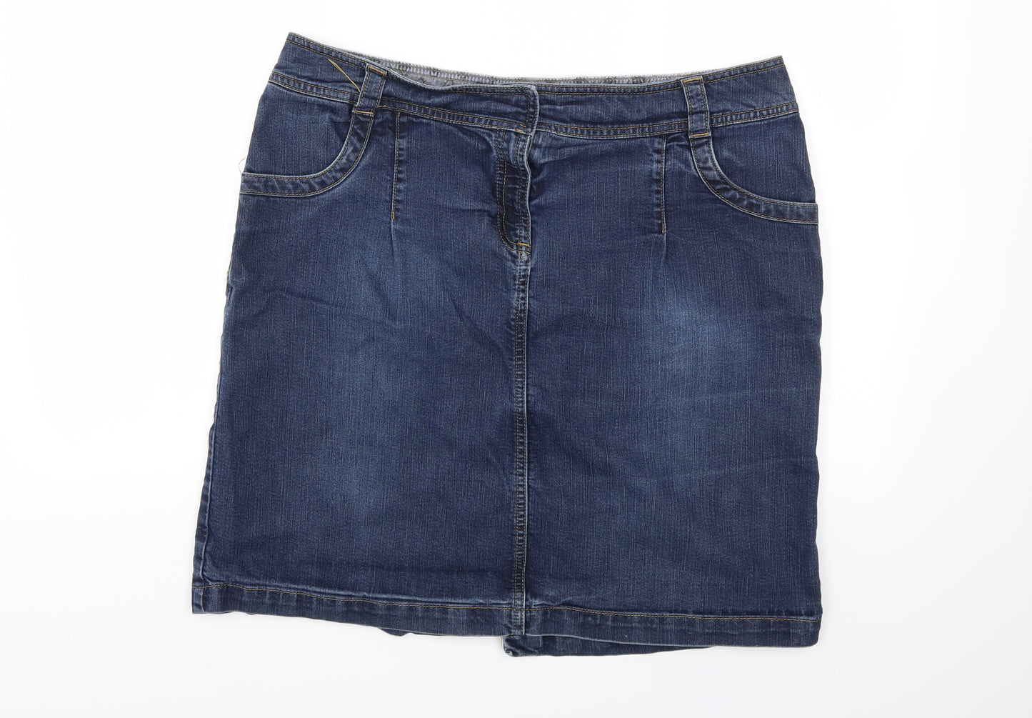 Monsoon Womens Blue  Denim Straight & Pencil Skirt Size 18