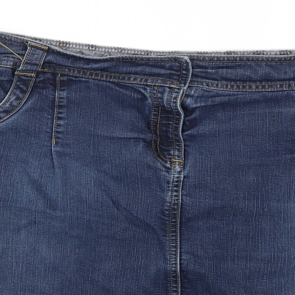 Monsoon Womens Blue  Denim Straight & Pencil Skirt Size 18