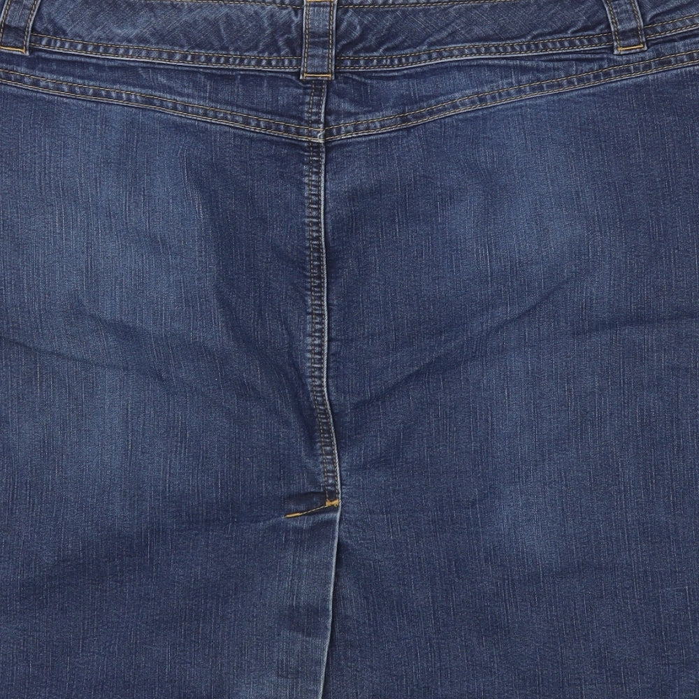 Monsoon Womens Blue  Denim Straight & Pencil Skirt Size 18