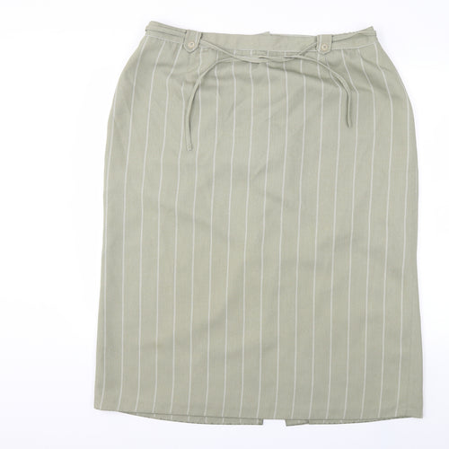 Bonmarché Womens Green Striped  Straight & Pencil Skirt Size 24