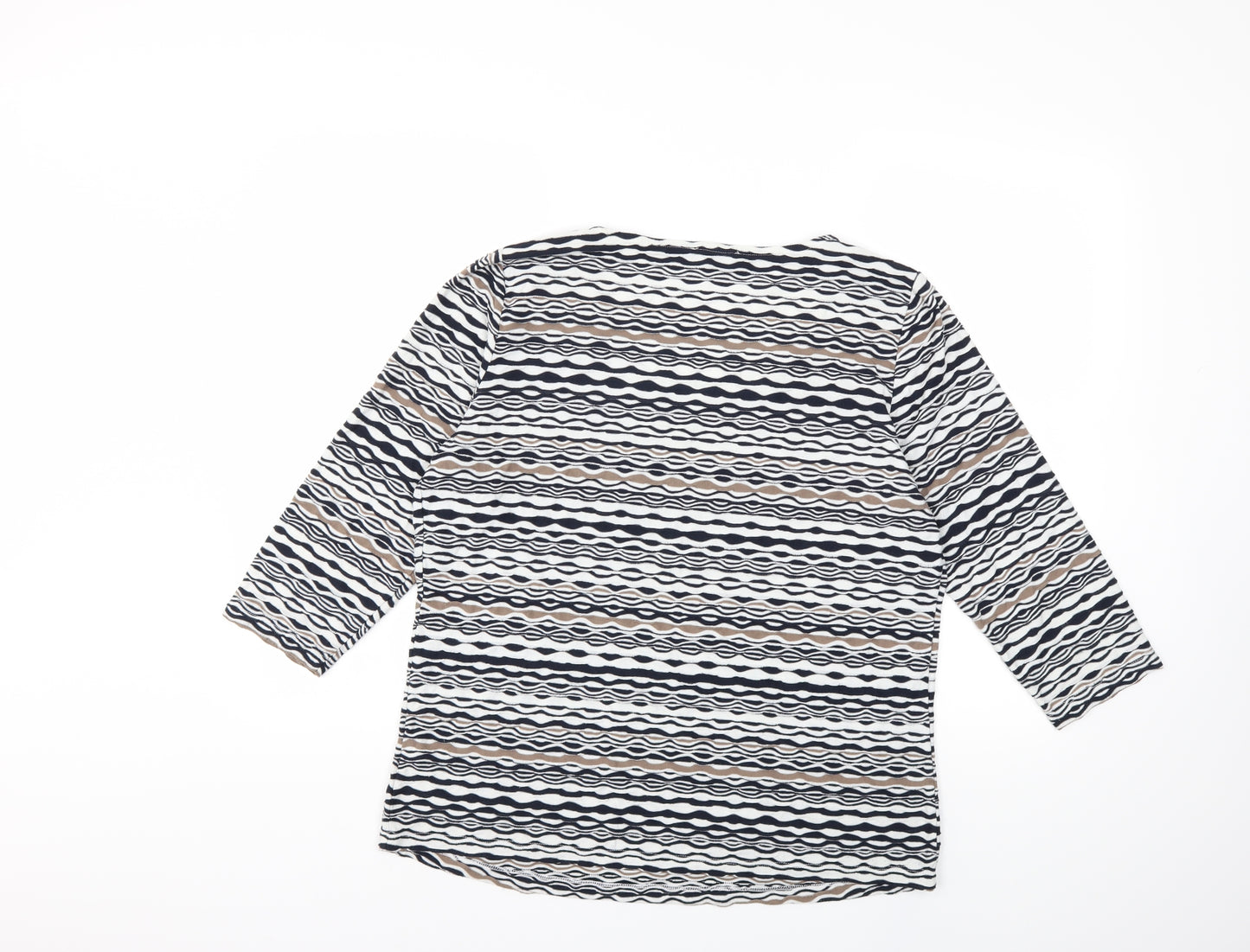 Papaya Womens Blue Striped  Basic T-Shirt Size 18