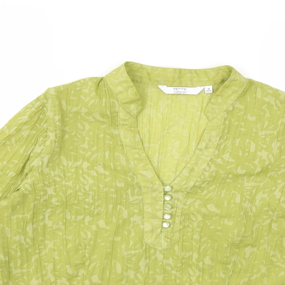 Peyite Womens Green   Basic Blouse Size 14