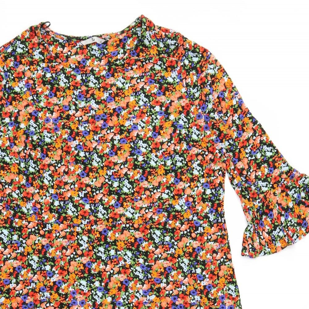TU Womens Orange Floral  Shift  Size 20