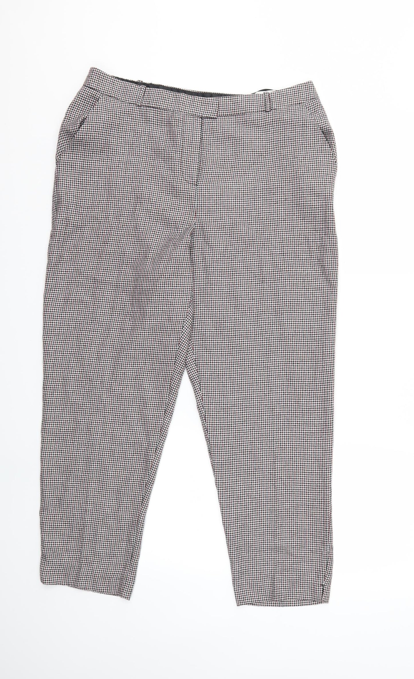 New Look Womens Green Houndstooth  Trousers  Size 14 L27 in