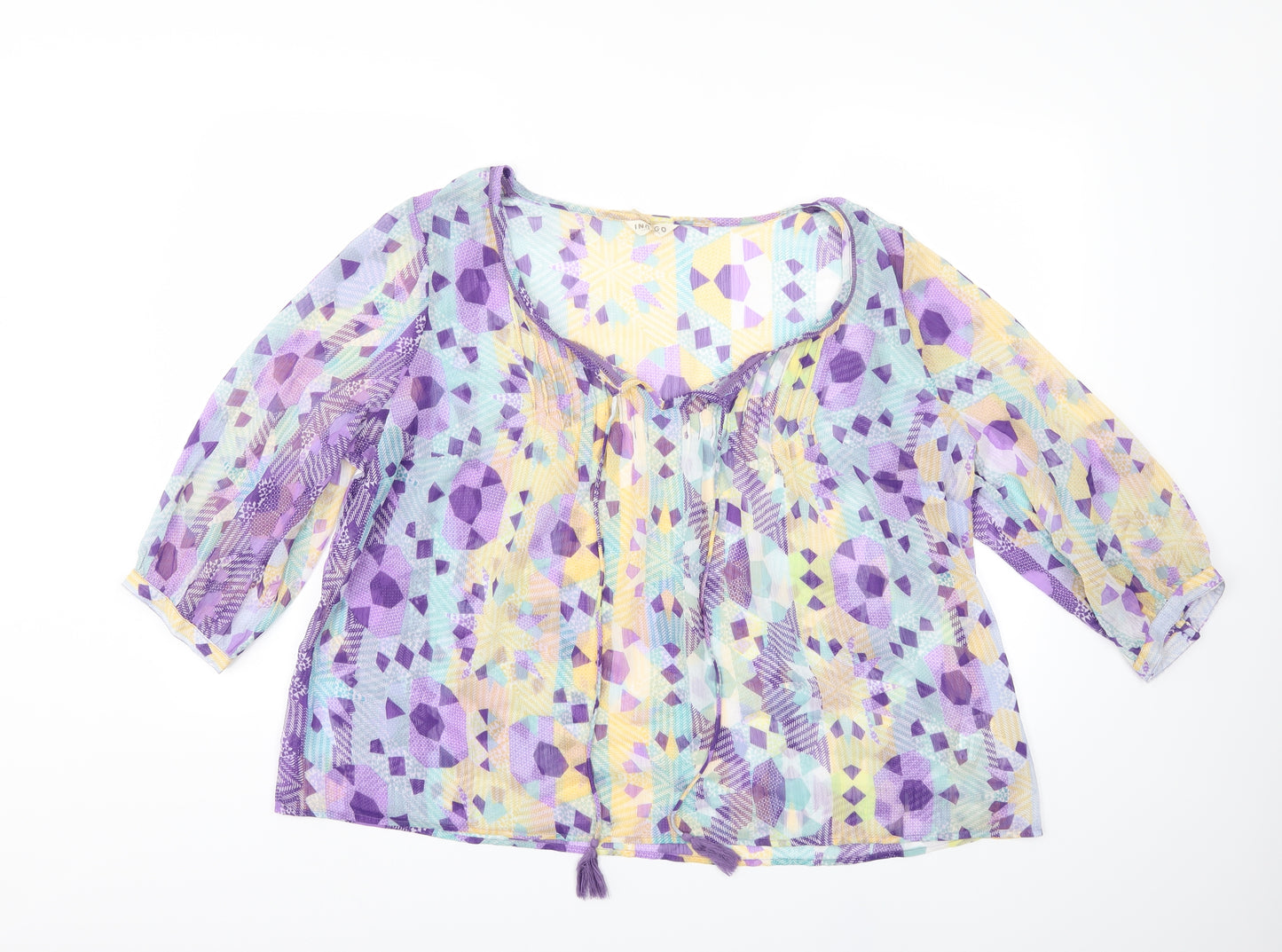Marks and Spencer Womens Purple Check  Basic Blouse Size 20