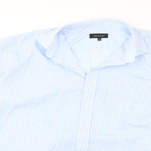 Cedar Wood State Mens Blue Check   Button-Up Size 17.5