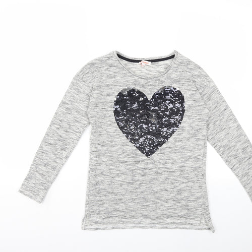 BlueZoo Girls White   Pullover Sweatshirt Size 11-12 Years