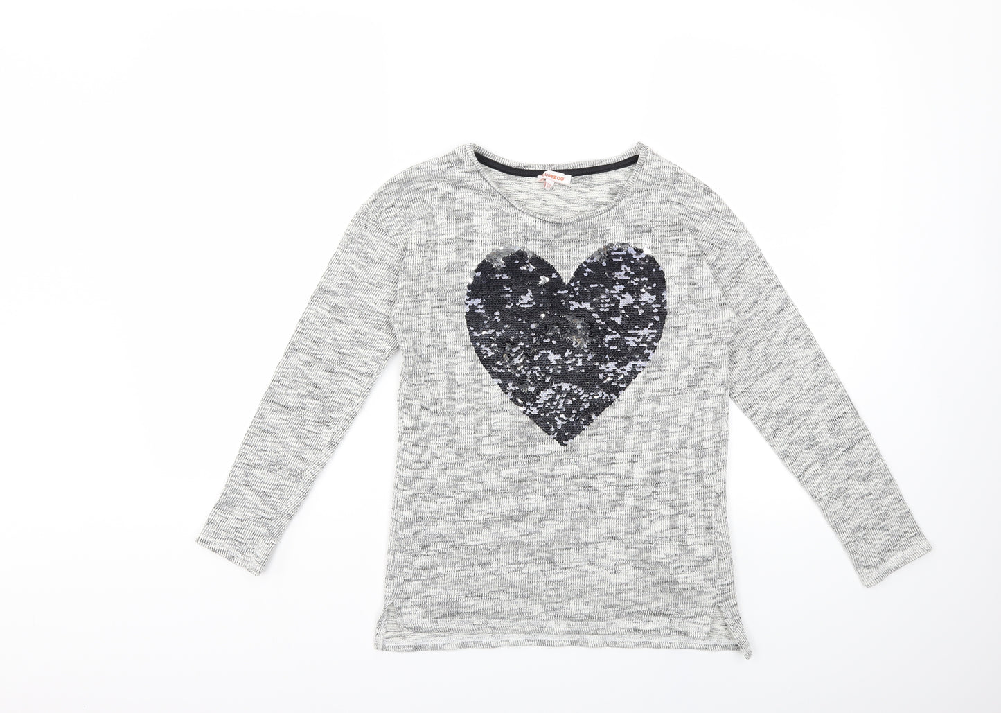 BlueZoo Girls White   Pullover Sweatshirt Size 11-12 Years