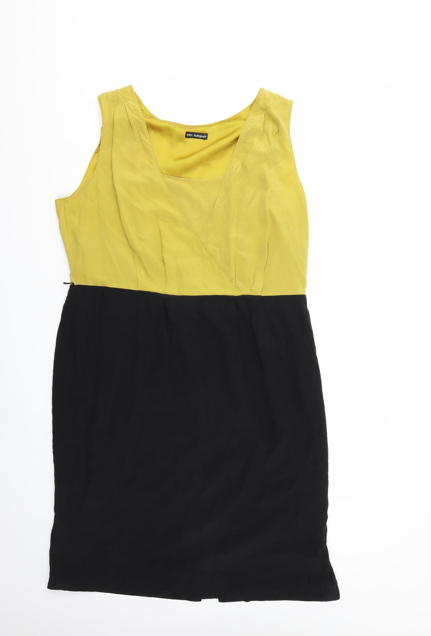 Marks and Spencer Womens Yellow   Pencil Dress  Size 16