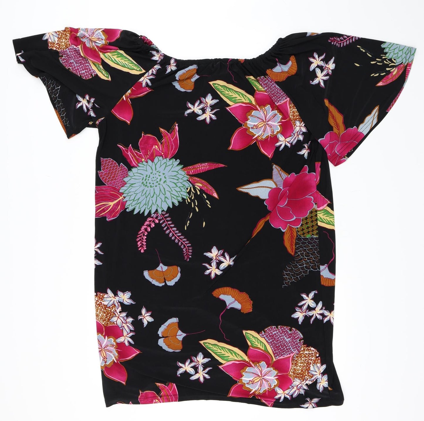 Cherry Lane Womens Black Floral  Shift  Size L