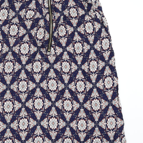 MiM Womens Blue Geometric  Shift  Size M
