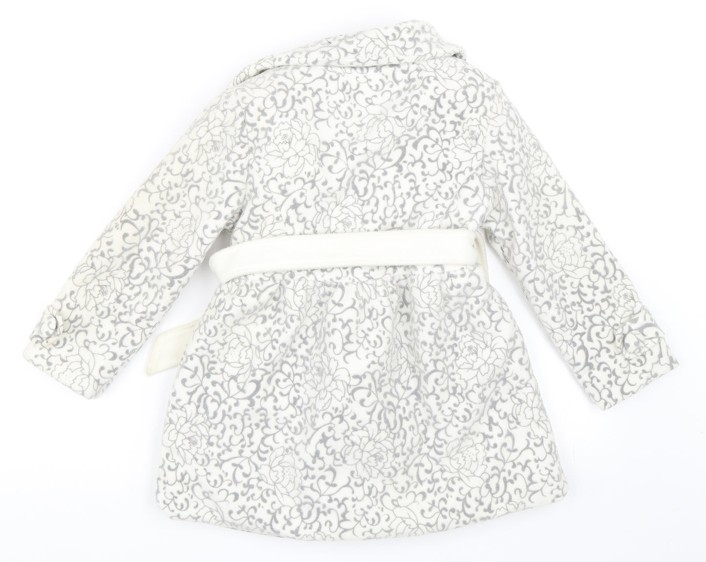 Thumbelina Girls Ivory Floral  Overcoat Coat Size 6 Years