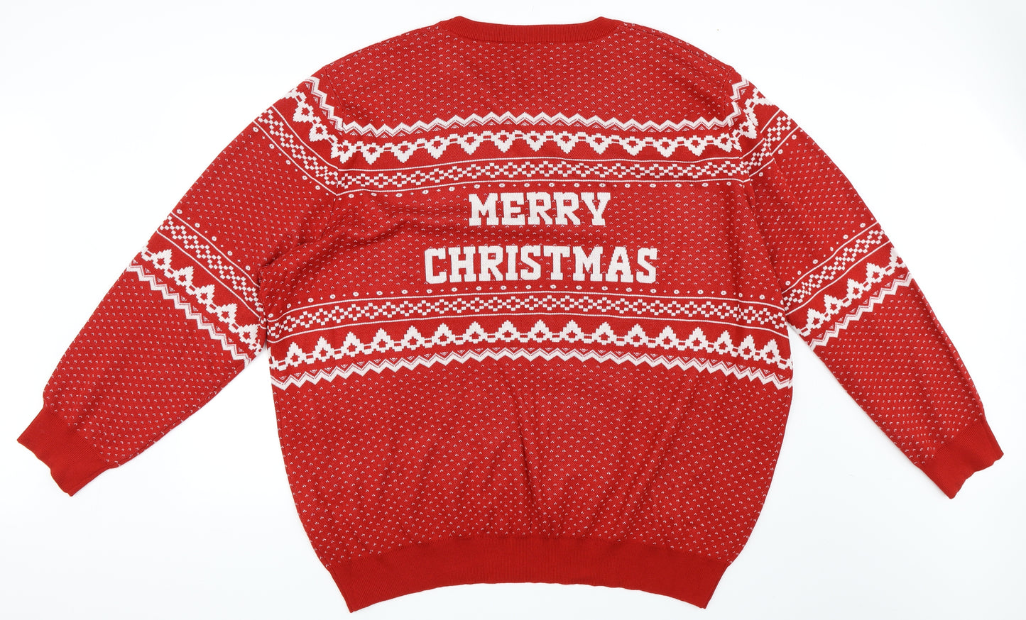 JACK & JONES Mens Red   Pullover Jumper Size 4XL  - Christmas Jumper