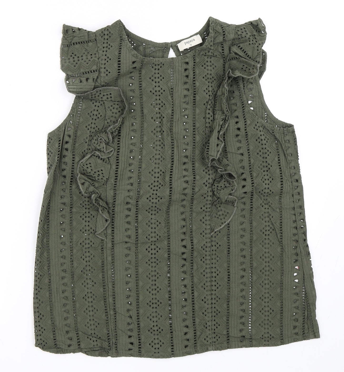 Papaya Womens Green   Basic Blouse Size 16