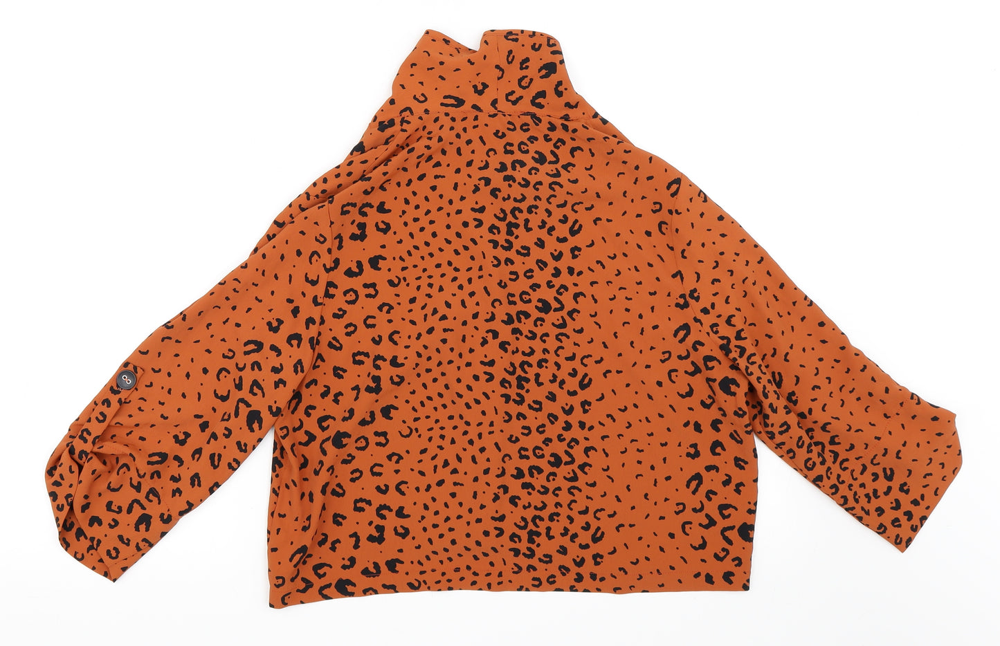 Primark Womens Orange Animal Print  Cropped Blouse Size 14