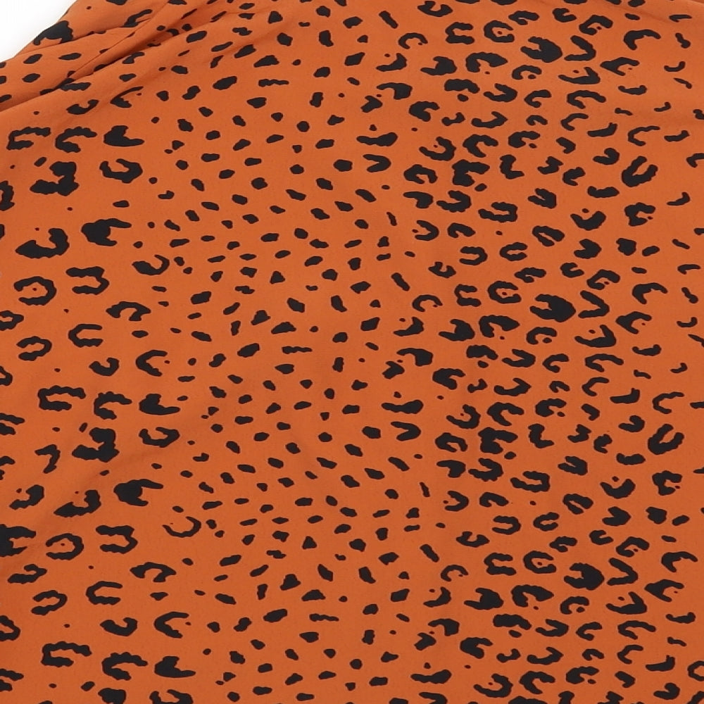 Primark Womens Orange Animal Print  Cropped Blouse Size 14