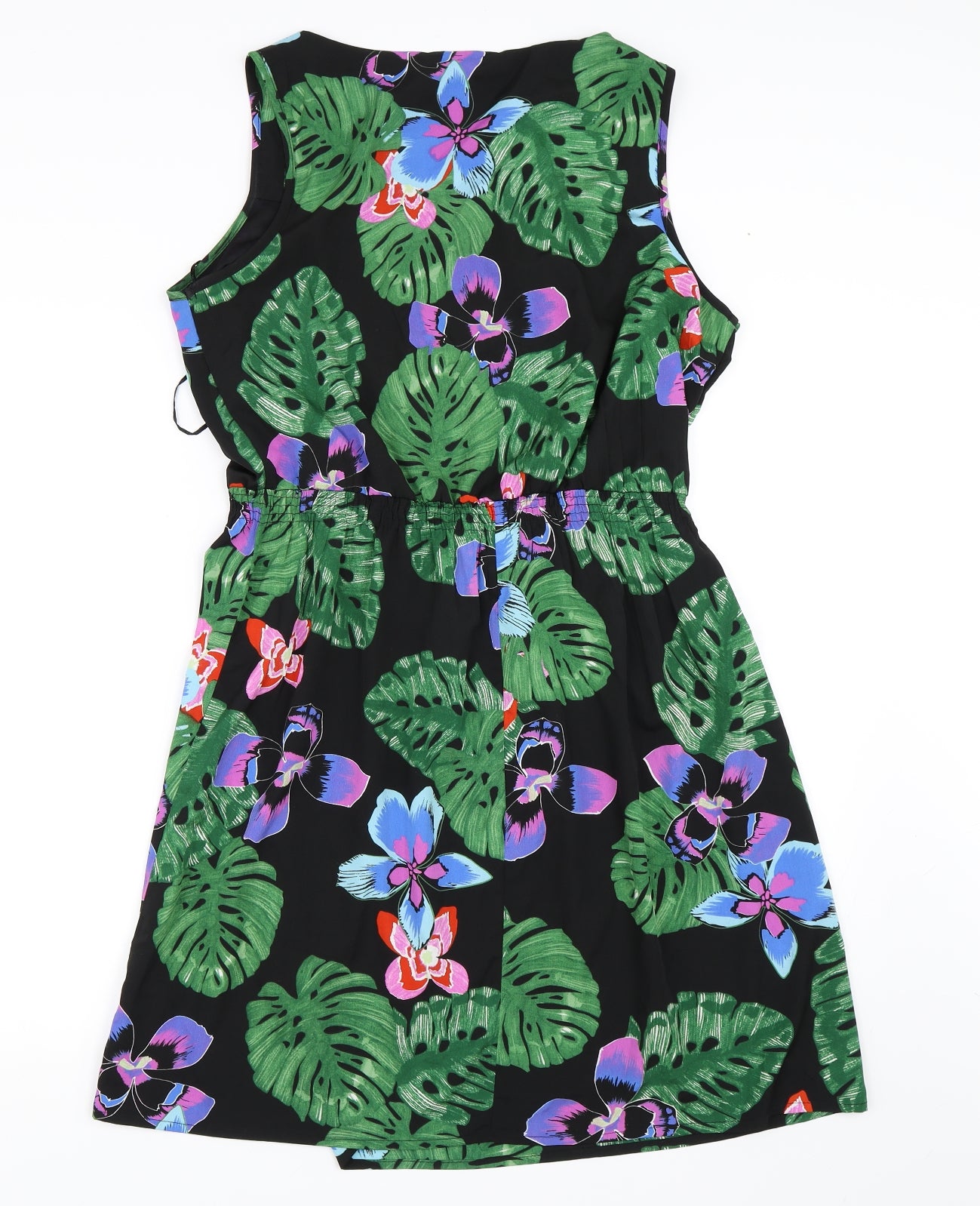New Look Womens Black Floral  Skater Dress  Size 14