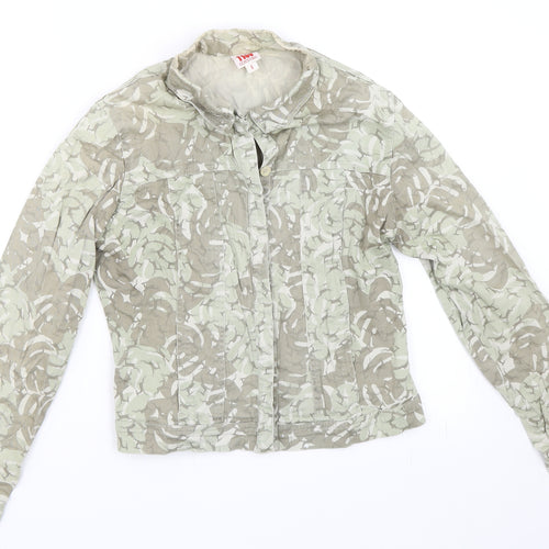 Preworn Girls Green Camouflage  Jacket  Size M