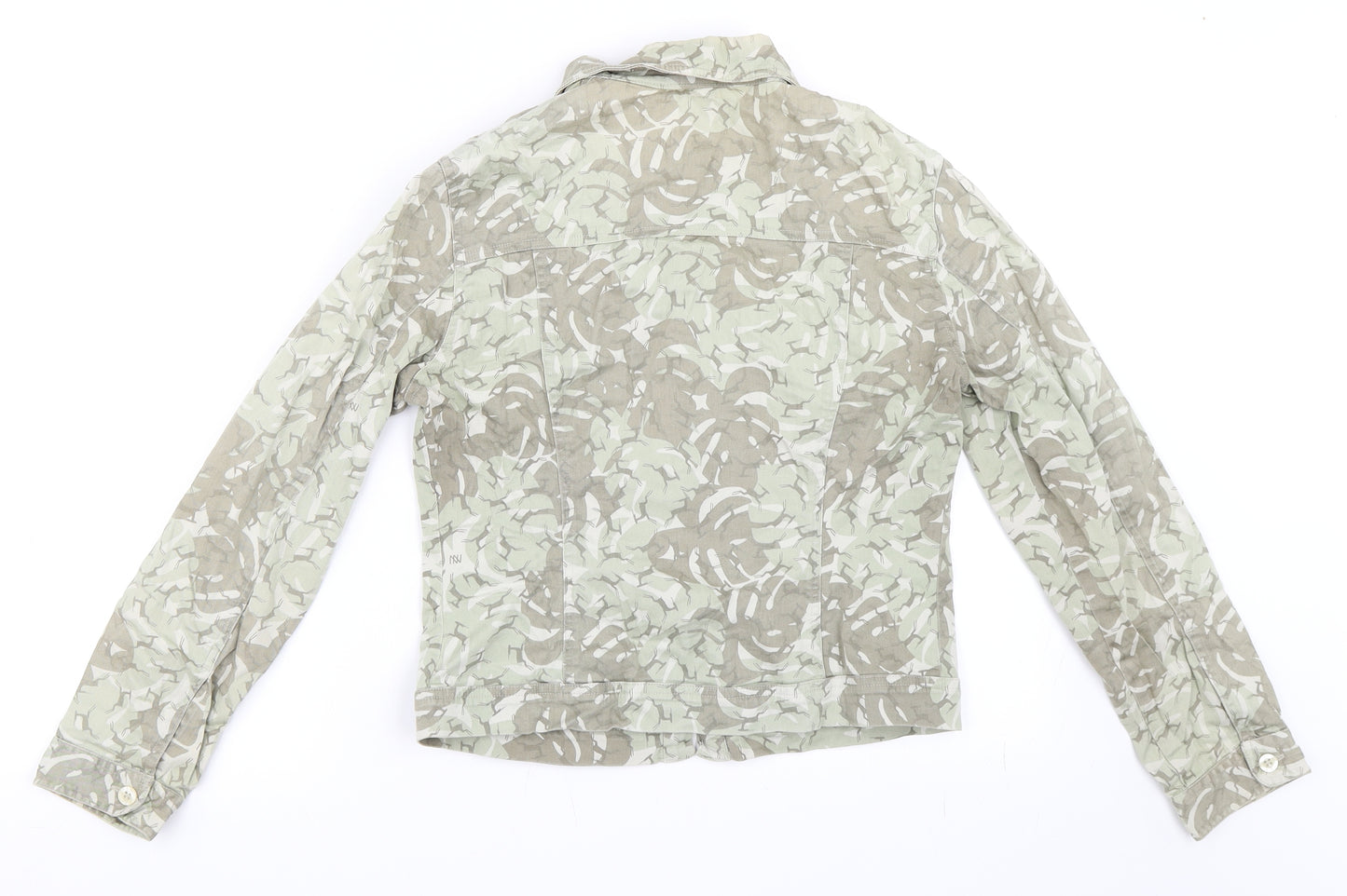 Preworn Girls Green Camouflage  Jacket  Size M