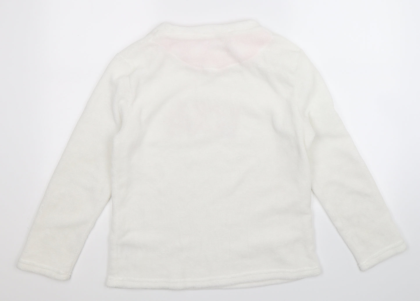 Love Sleep Womens White  Fleece Top Pyjama Top Size 14
