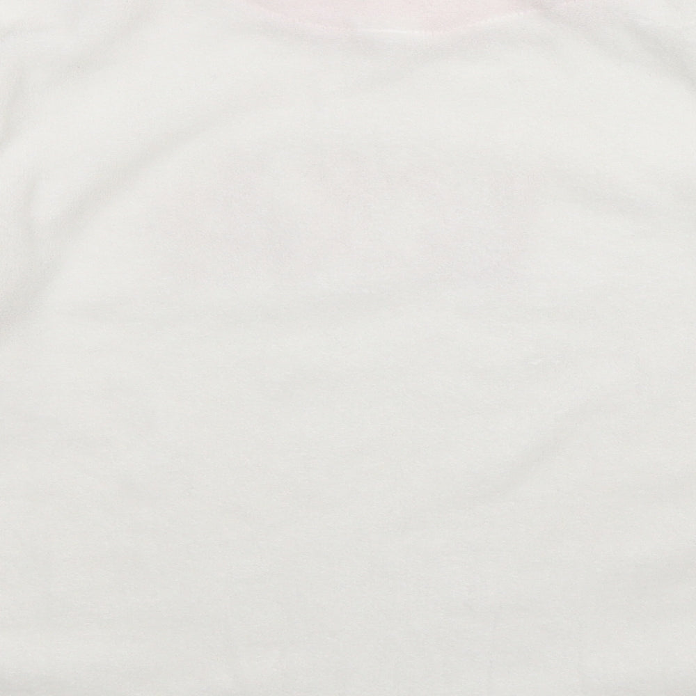 Love Sleep Womens White  Fleece Top Pyjama Top Size 14