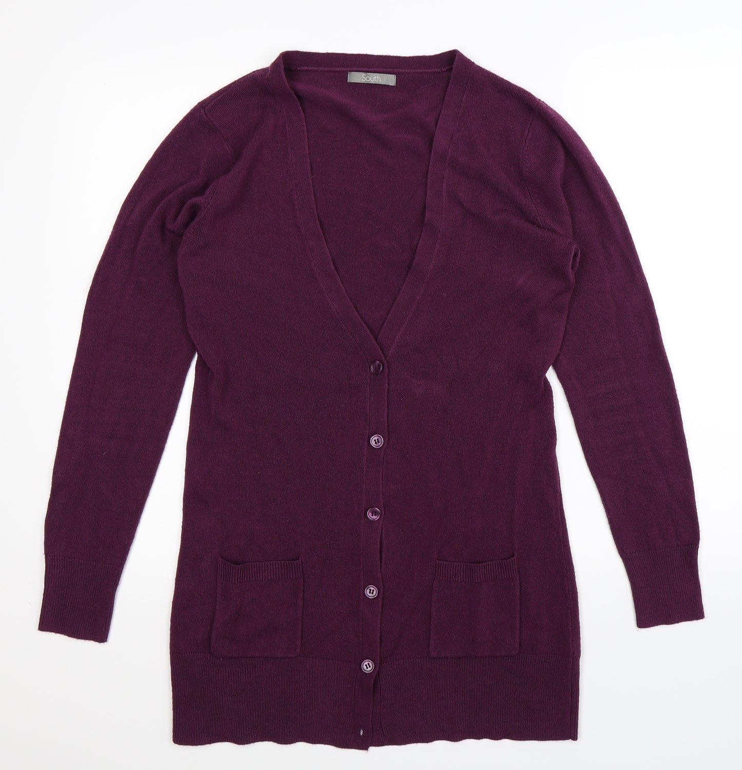 South Womens Purple  Knit Cardigan Jumper Size 12