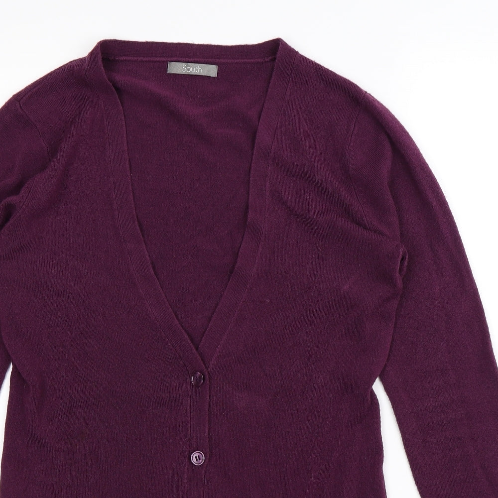 South Womens Purple  Knit Cardigan Jumper Size 12